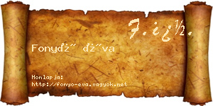 Fonyó Éva névjegykártya